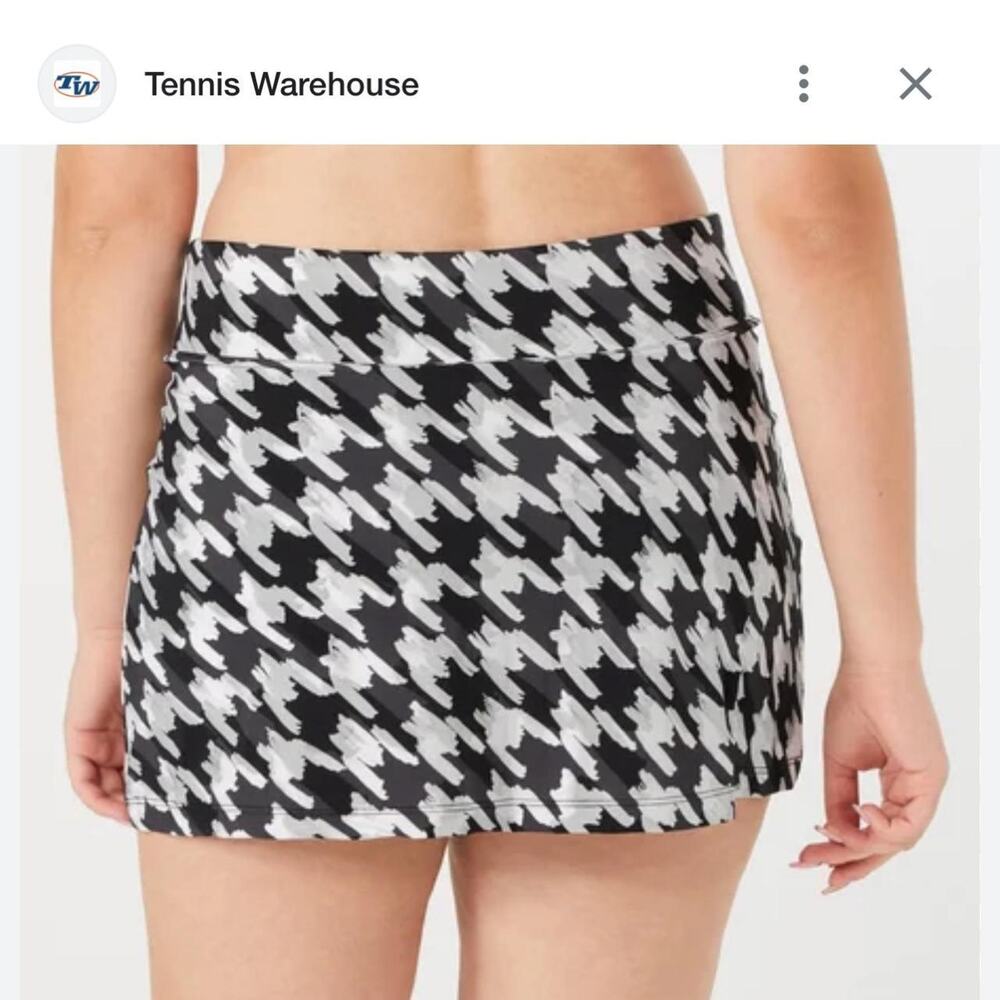 NWT FILA HOUNDSTOOTH TENNIS SKIRT SKORT SIZE LARGE